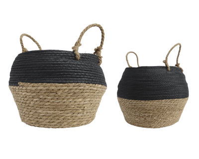 Basket grass mat/black, , medium