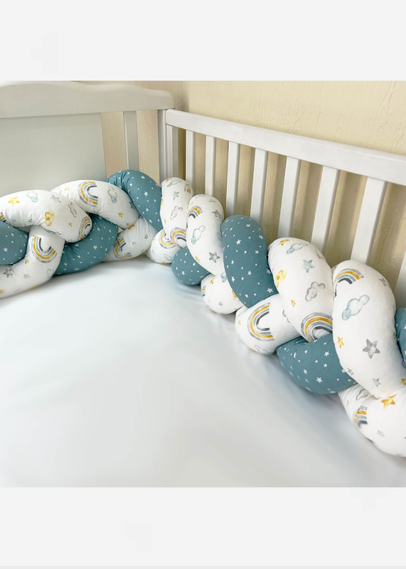 Bunny braided crib bumper, , medium-null