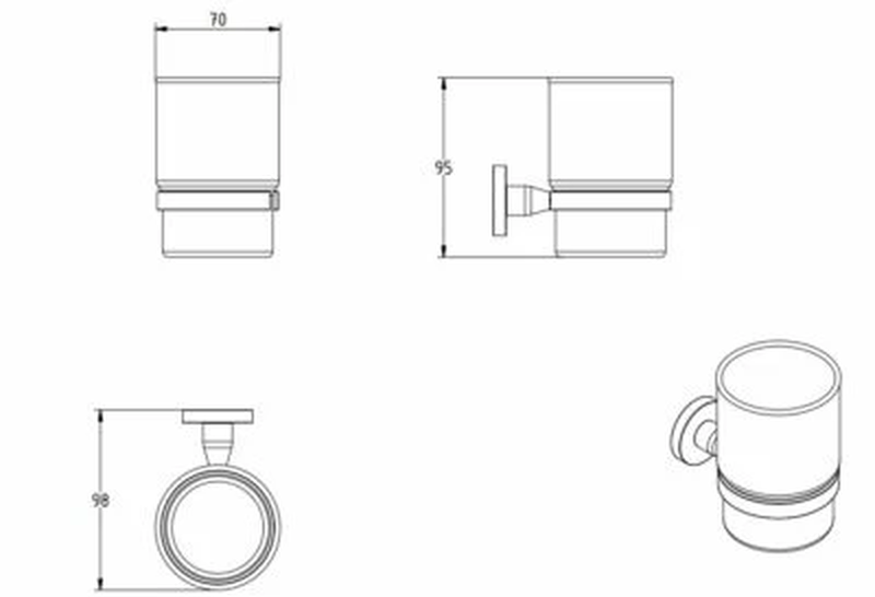 Omicron wall mounted tumbler holder, , medium-null