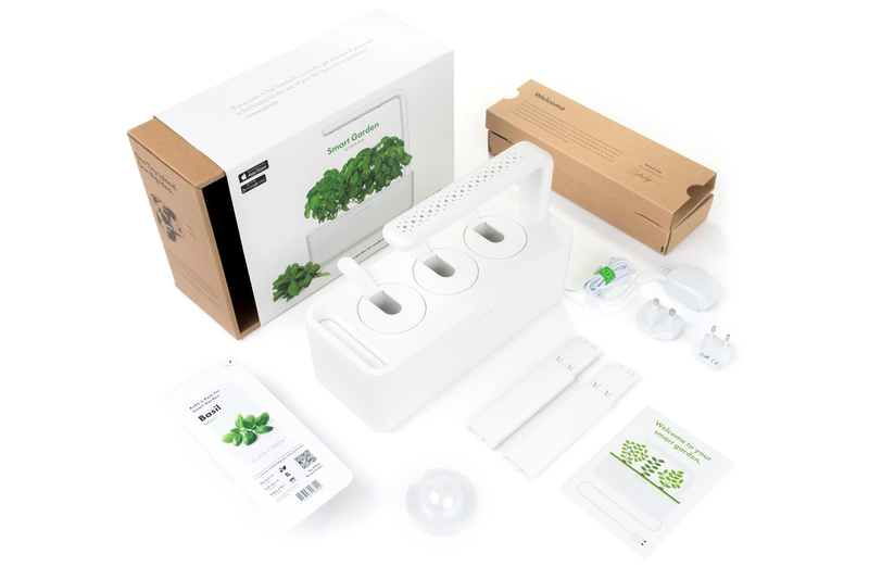 Click & grow sgs8uni smart garden 3 starter kit με 3 σπορους βασιλικου 30x12cm γκριζο, , medium image number null