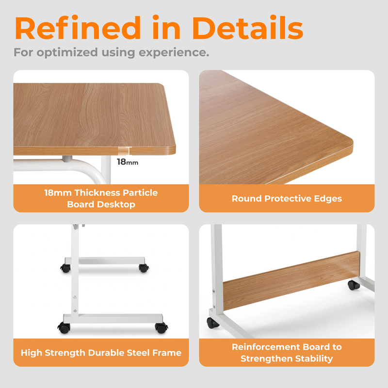 Lumivida computer tray desk mobile height adjustable 50x80cm fws10-4, , medium-null