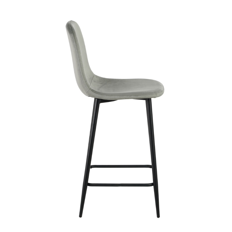 Product image: Athina bar stool velvet - grey, , medium-null