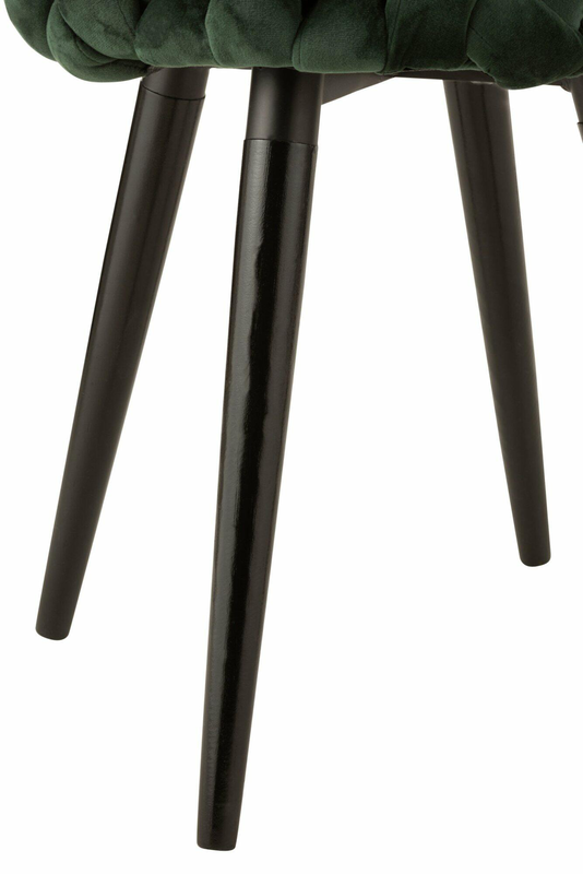 Stool woven velvet green, , medium-null