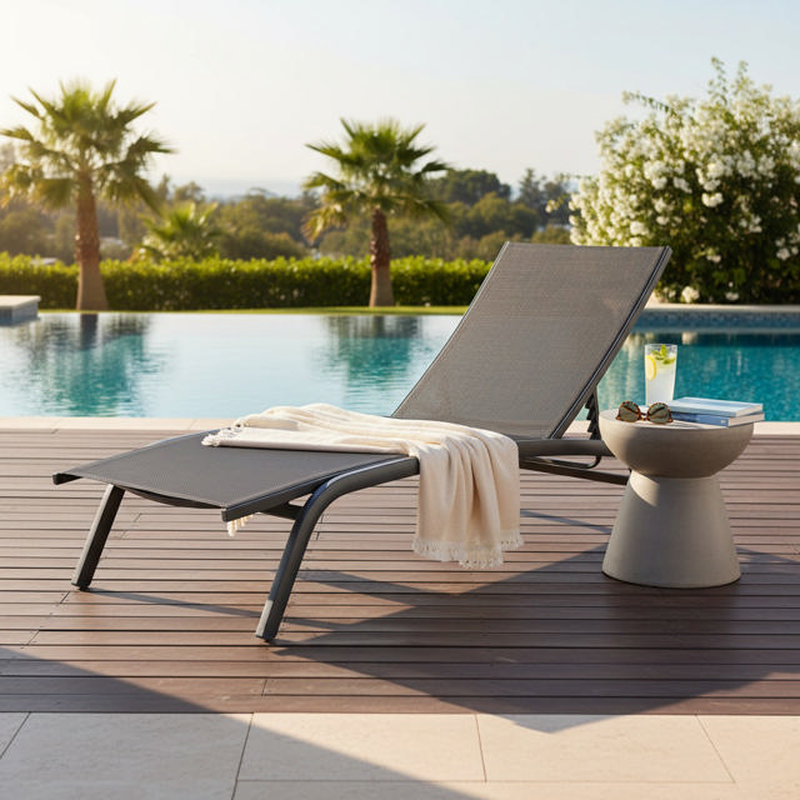 Soutdoor aegean lounge bed - black, , medium-null