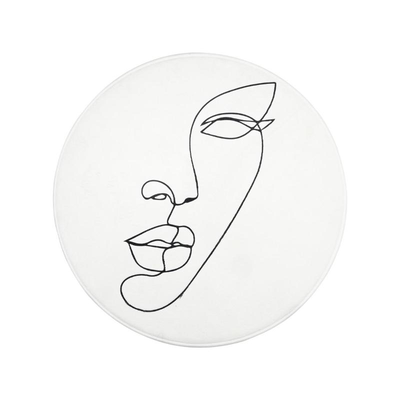 Estia line art αντιολισθητικο χαλακι μπανιου 80x80cm - ασπρο