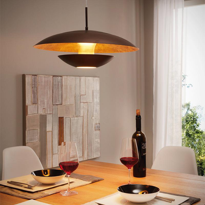 Product image: Eglo 'nuvano' 1xe27 (max.60w) pendant light brown+gold ø480xh1100mm, , medium-null