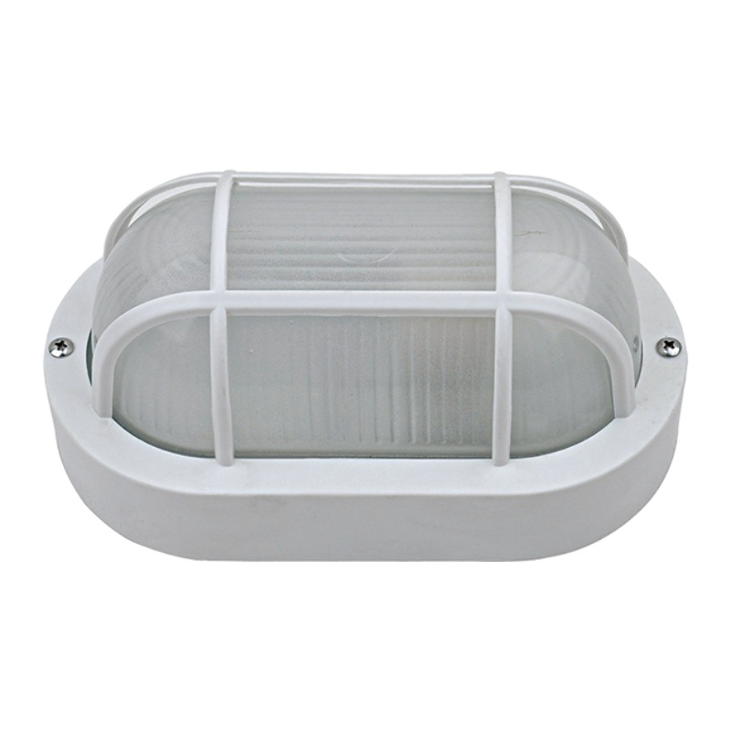 Product image: Sunlight 'matteo' 1xe27 (max.7w) bulkhead wall light plastic+glass diffuser white ip44 l205xw120xh100mm, , medium-null