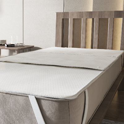Waterproof mattress protector the white stone with removable and washable fitted sheet | anti-stress, hypoallergenic and antibacterial fabric with fixing clips, White, medium