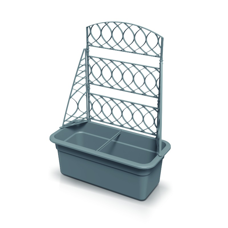 Prosperplast bloma pot and trellis 58x29cm - anthracite, , medium-null