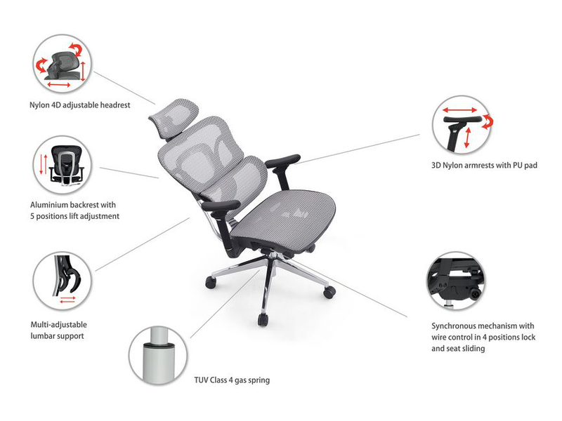 Equip ergonomic premium office chair with headrest and armrests black (651051), , medium-null