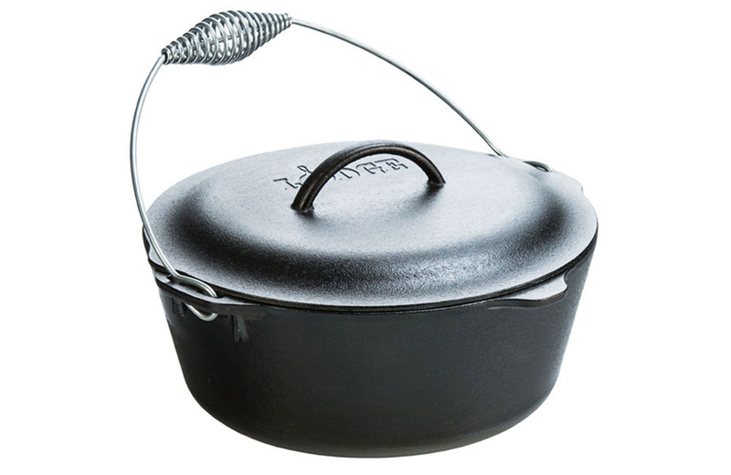 Lodge cast iron casserole 6.62 lt with cast iron lid & stainless handle, , medium image number null