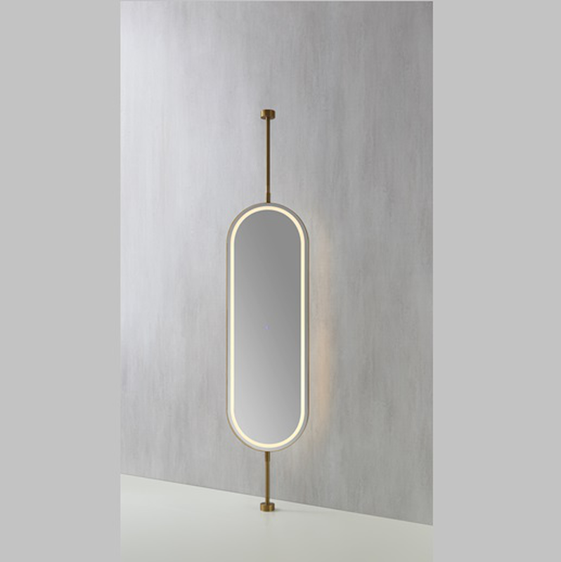 Product image: Led mirror with gold metal frame 50x150cm, , medium-null