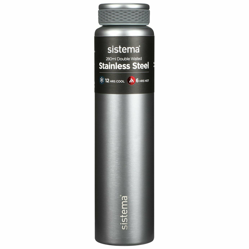Sistema hydration bottle stainless steel 280ml 6 assorted colors, , medium image number null