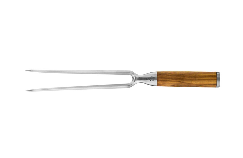 Forged olive wood carving fork 440c japanese steel 19cm, , medium image number null