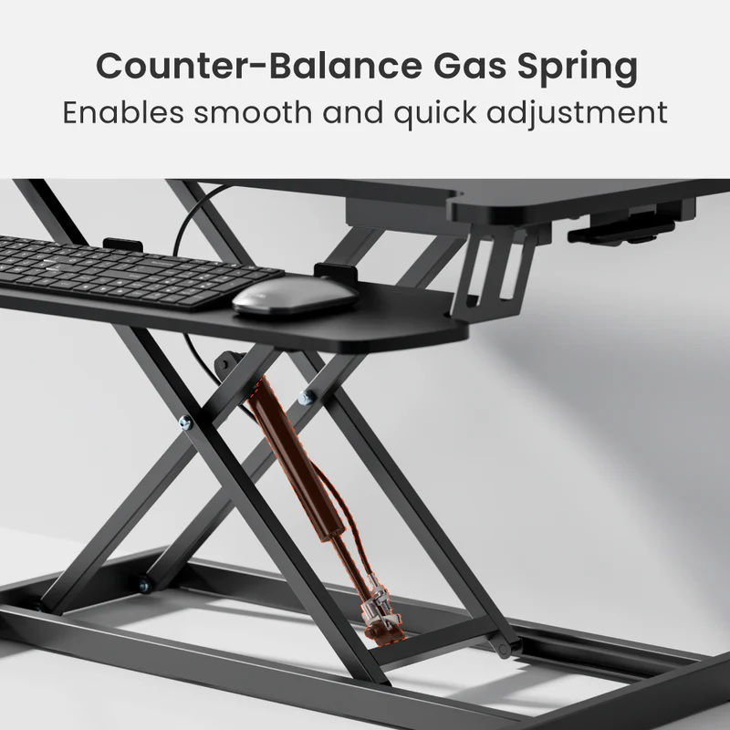 Brateck dws37-01 sit stand gas spring desk workstation max height 51cm, , medium-null