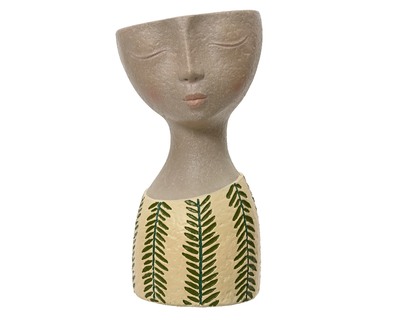Planter head green handmade - small, , medium