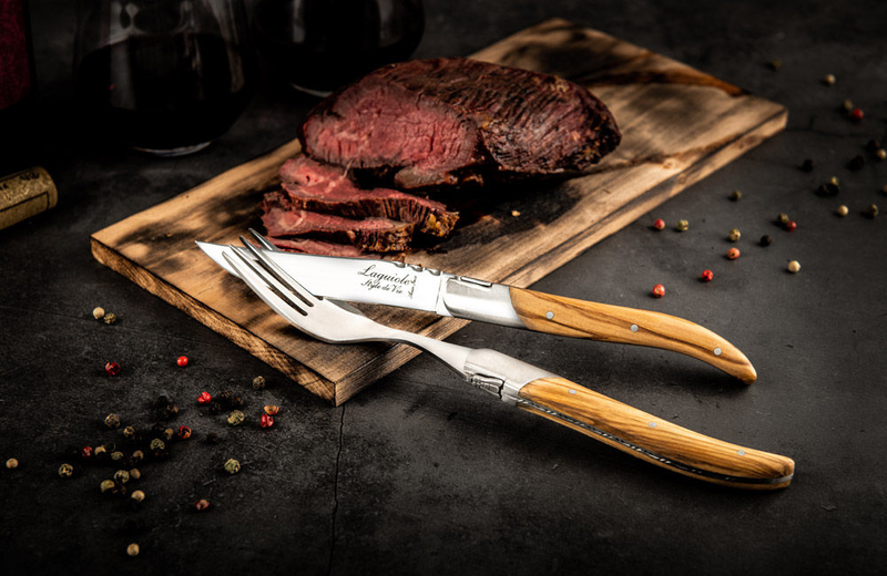 Laguiole luxury line set of 6 forks olive wood 2.5mm thick, , medium image number null