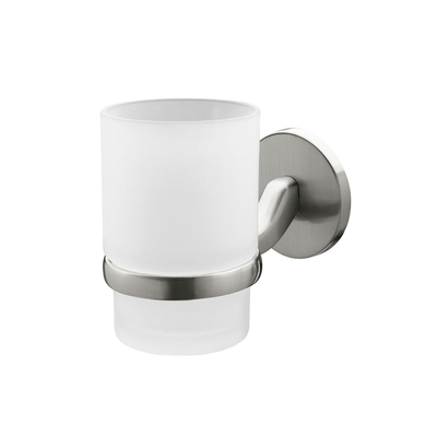 Bathroom holder virginia semi-transparent with brushed nickel holding