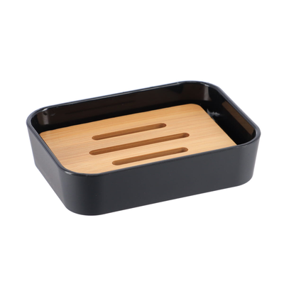 Tenda soap dish black /bamboo, , medium