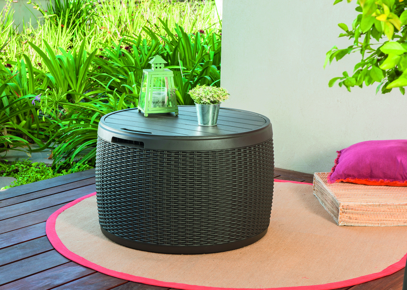 Keter circa rattan cushion box 67x67x43.5cm 140l brown, , medium image number null