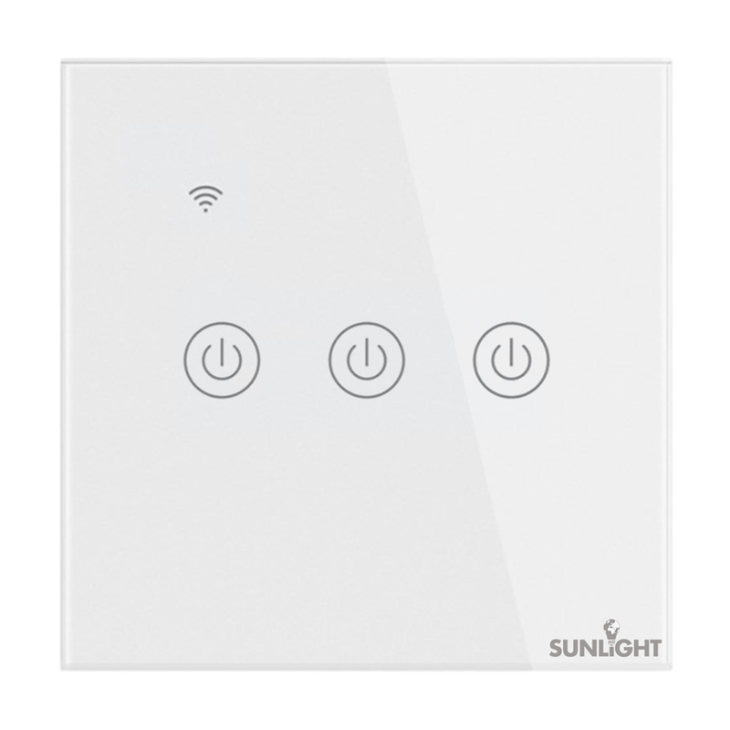 Sunlight smart 3-gang 1-way switch (on/off) 10amp load (200w) Wi-Fi tuya app, , medium image number null