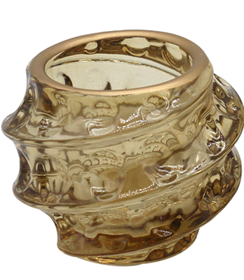 Glass candle holder, Brown, medium
