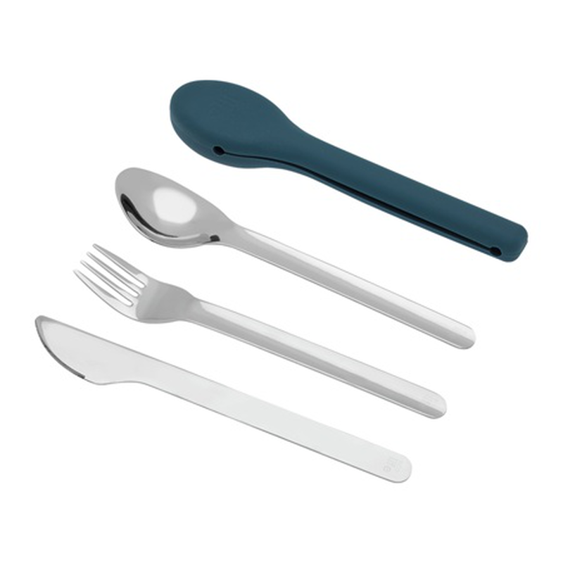 Ecolife kids cutlery 3pcs set with silicone case blue, , medium-null