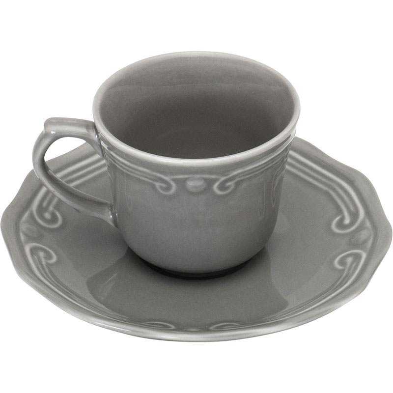 Athenee cup with saucer 200ml grey, , medium image number null