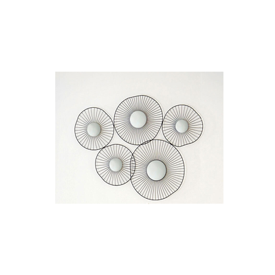 Different sizes set of 5 pcs mirrors black color, Black, medium