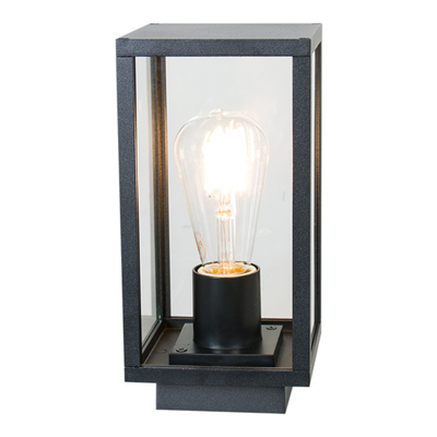 Sunlight 1xe27 (max.60w) post light aluminum matte black ip44 l120xw120xh245mm, , medium