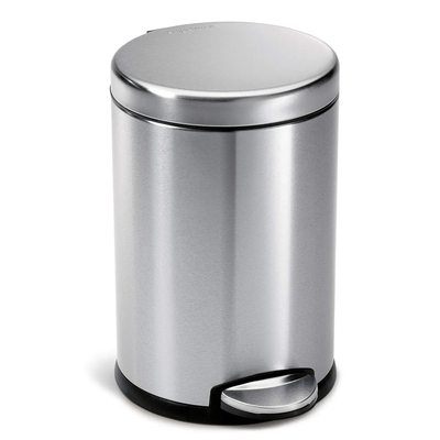 3l deluxe mini round pedal bin brushed stainless steel