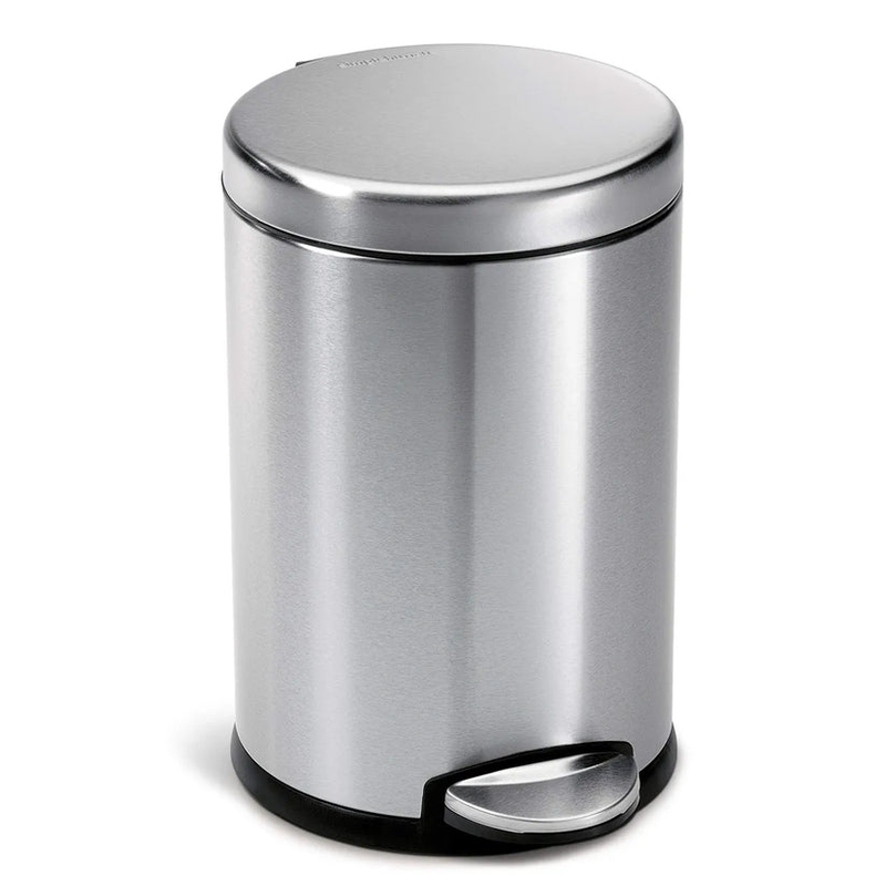 3l deluxe mini round pedal bin brushed stainless steel, , medium image number null
