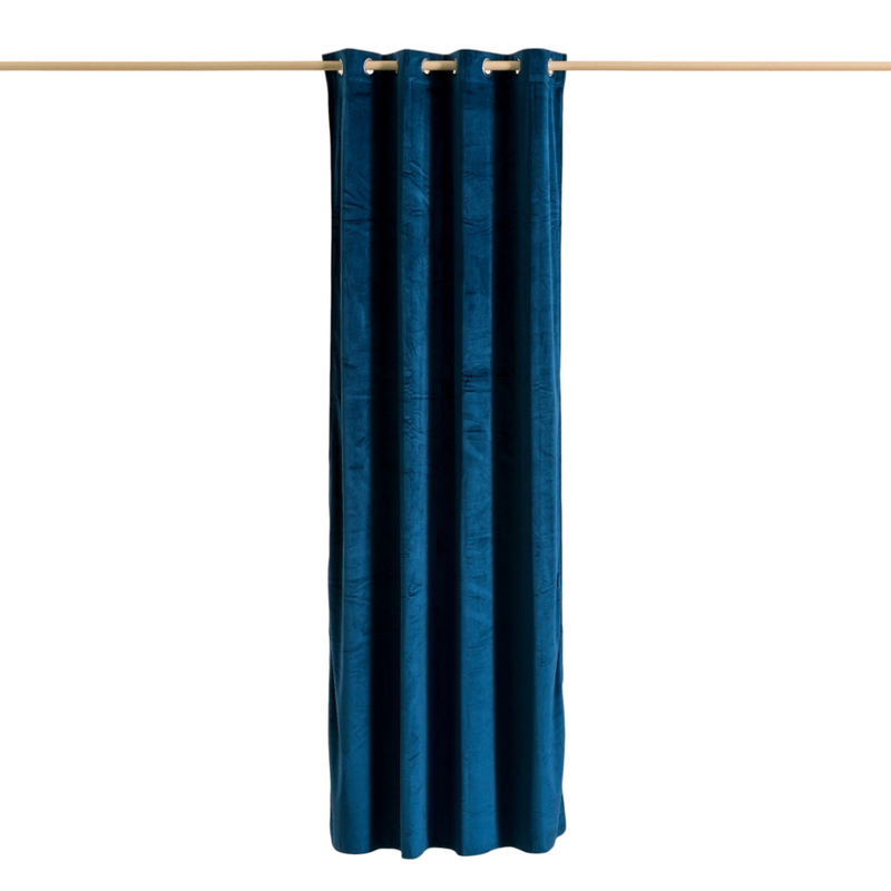 Easy home cornet curtain with rings 140x260cm - blue, , medium-null