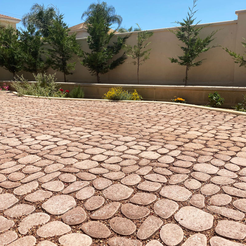 Walkway stone 400x400x80 brown-black, , medium-null