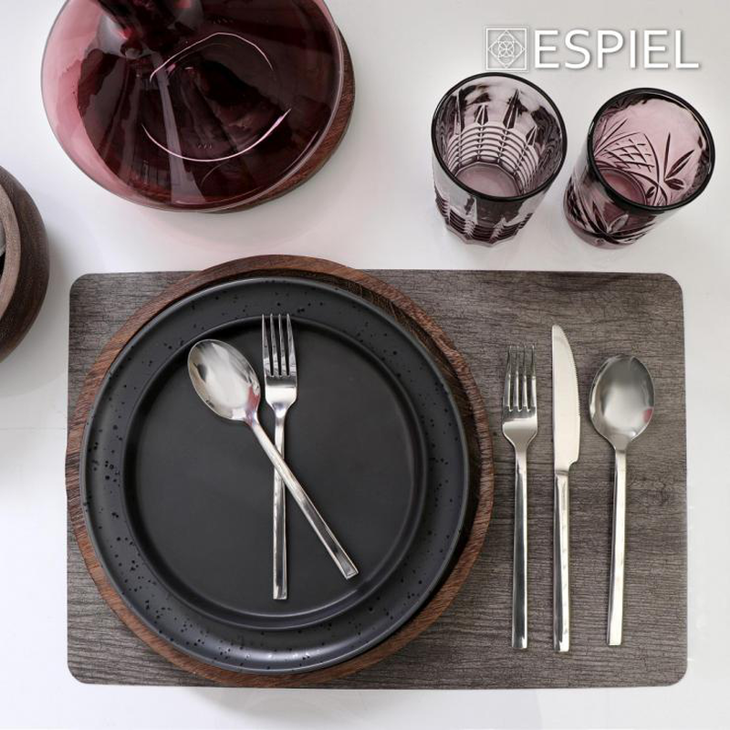 Espiel placemat pvc black 45 x 30cm wood, , medium image number null