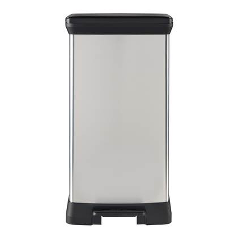 Product image: Curver pedal bin rectangular 50l - black/silver, , medium-null