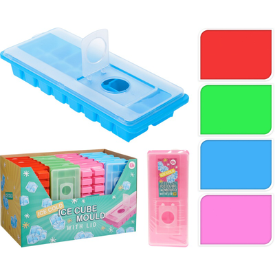 Ice cube maker with lid - assorted colors, , medium