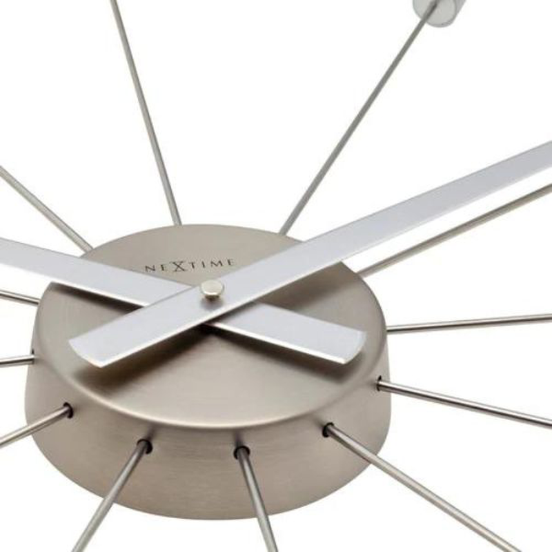 Nextime silent wall clock ,vintage 58cm , stainless steel , 'plug inn', , medium-null