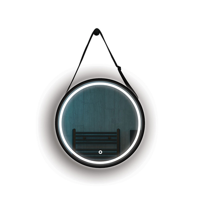 Arte illumina circular mirror with black strap support φ60cm with led light