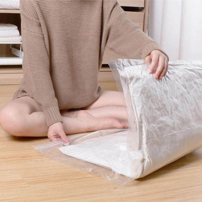 Σακούλα αποθήκευσης με κενό αέρα – vacuum storage bag 100x130cm – σχέδιο με στάμπες, 75% λιγότερος όγκος, , medium-null
