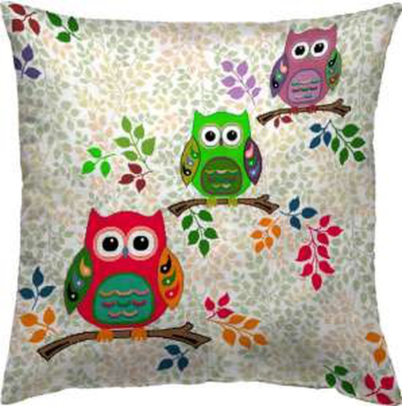 Decorative owl throw pillow-null
