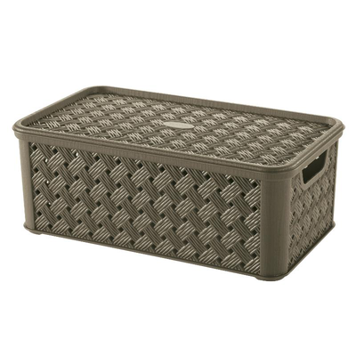 Tontarelli arianna basket with lid 4l - brown