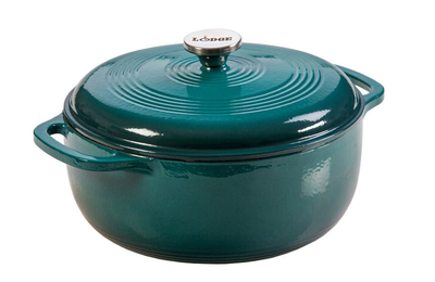 Lodge enamel cast iron pot 5.68 lt - lagoon with loop handles, , medium