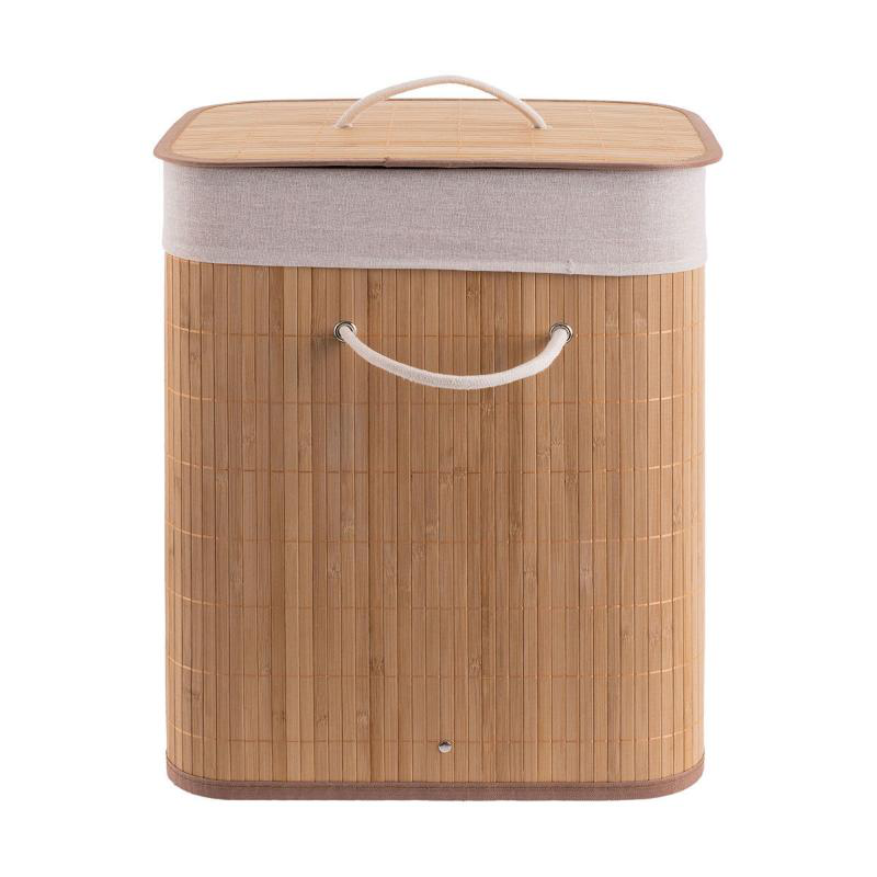 Estia essentials bamboo laundry basket rectangular - 60l, , medium-null