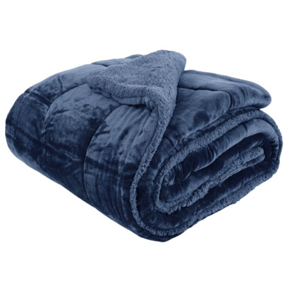 Ionion blanket flannel sherpa 220x240cm - blue, , medium