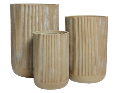 Planter stripe terracotta - medium, , medium