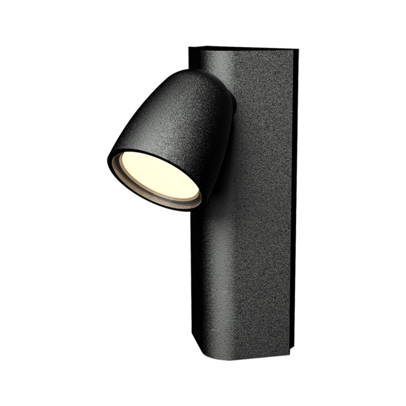 Sunlight 1xgu10 (max.35w) wall light aluminum matte black ip65 l82xw135xh210mm, , medium image number null
