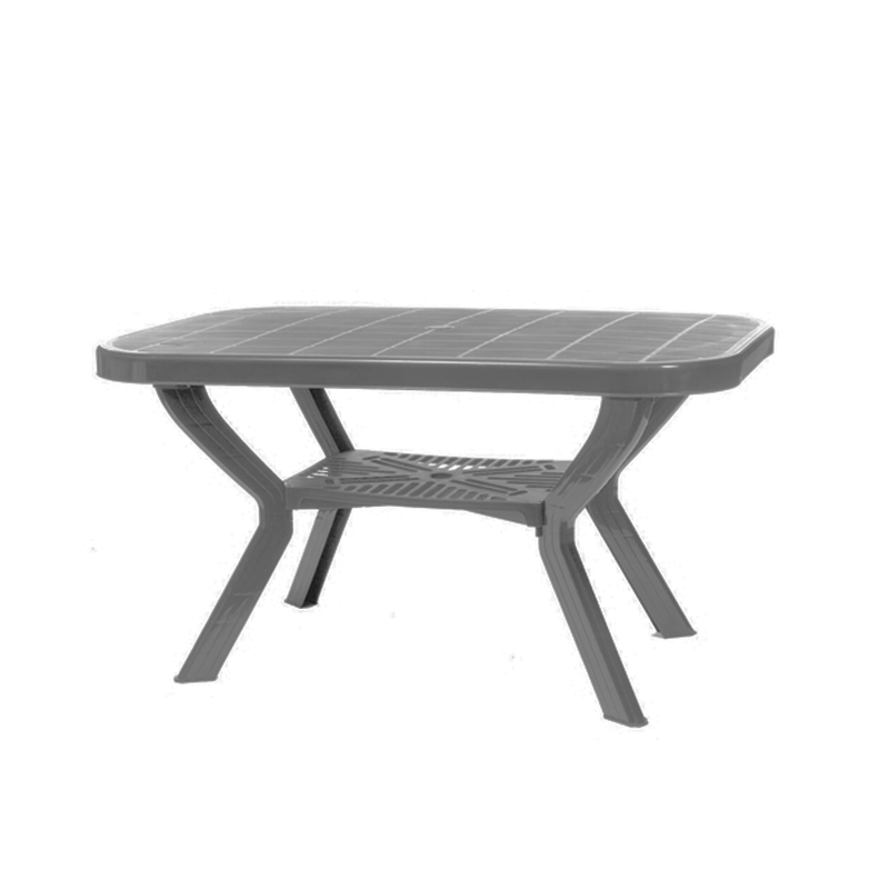Miltoplast table rectangular with lower storage shelf 85x140cm plastic white image number null