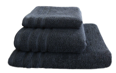 Face towel black fluffy 48x95cm 500gsm, , medium