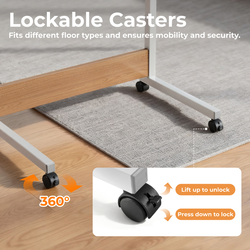 Lumivida computer tray desk mobile height adjustable 50x80cm fws10-4, , medium-null